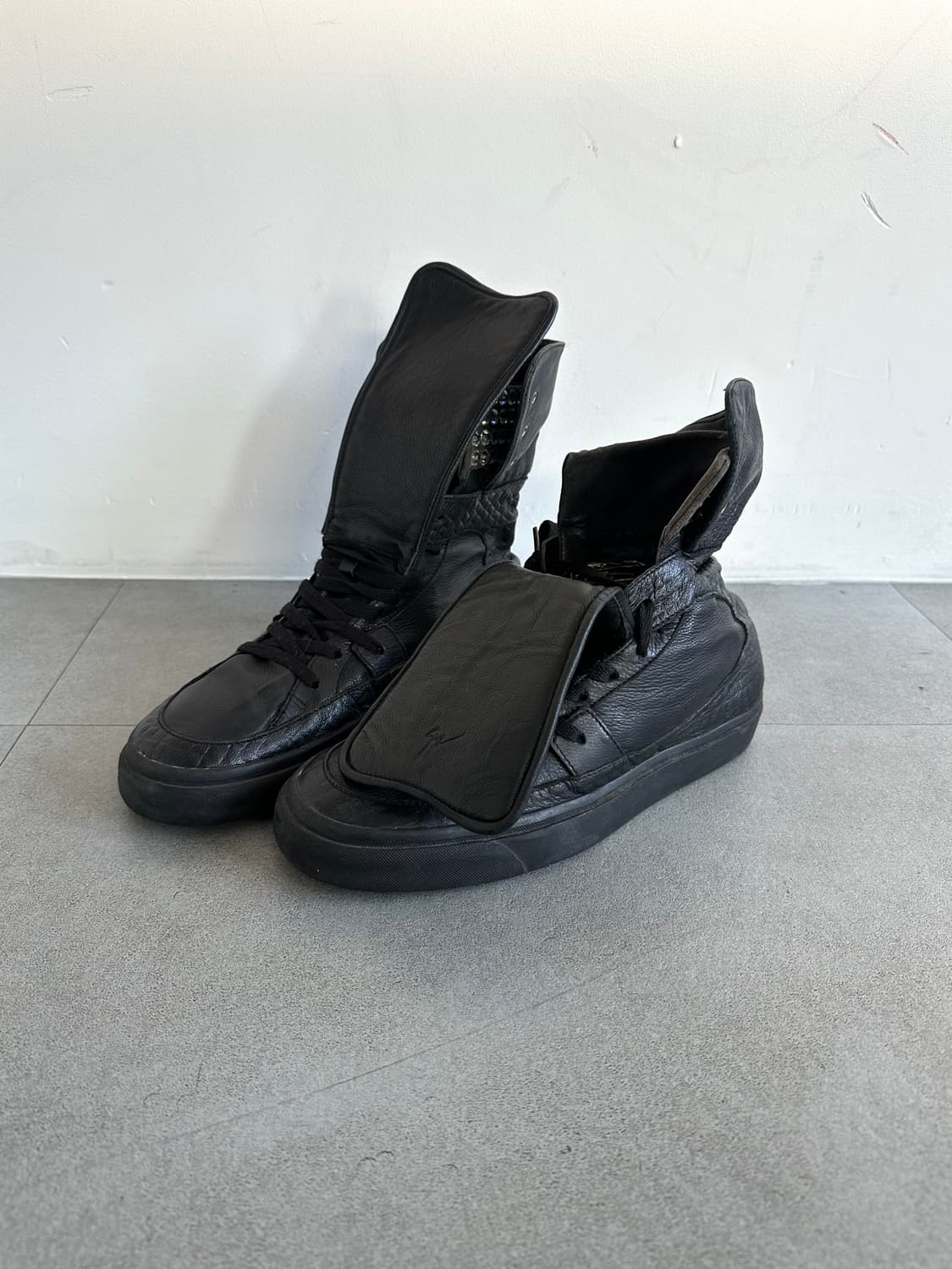 쥬세페자노티 아카이브 레더 폴딩 오버텅 하이탑 상품이미지1