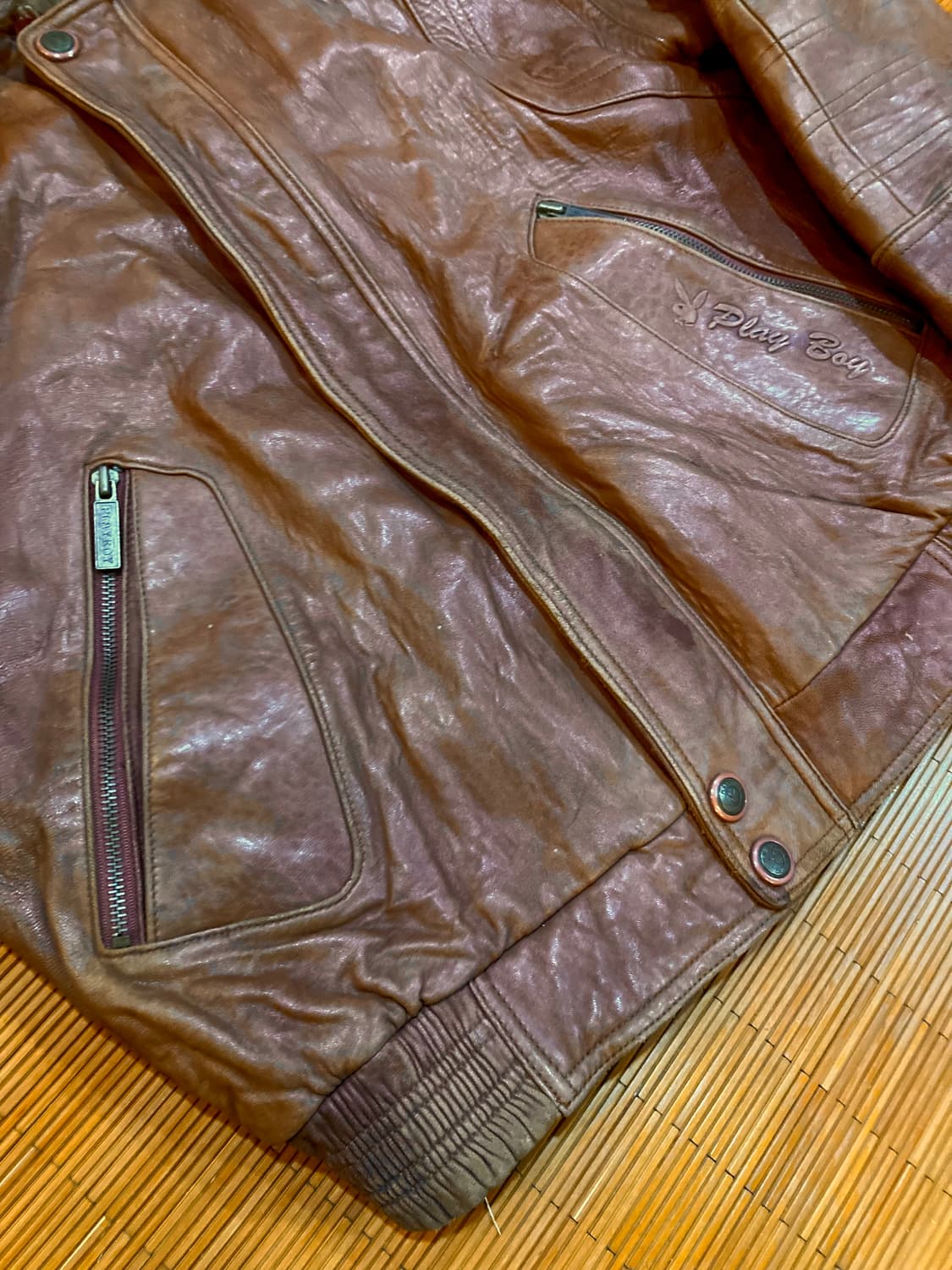 플레이보이 90‘s 램스킨 레더자켓 상품이미지5