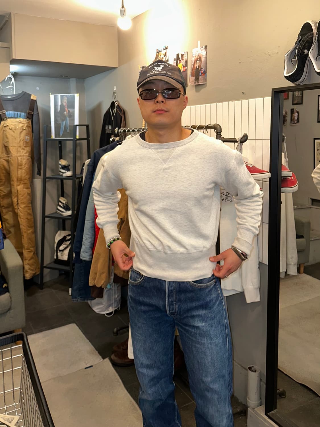 90-00’s Denime sports line sweatshirt  상품이미지1