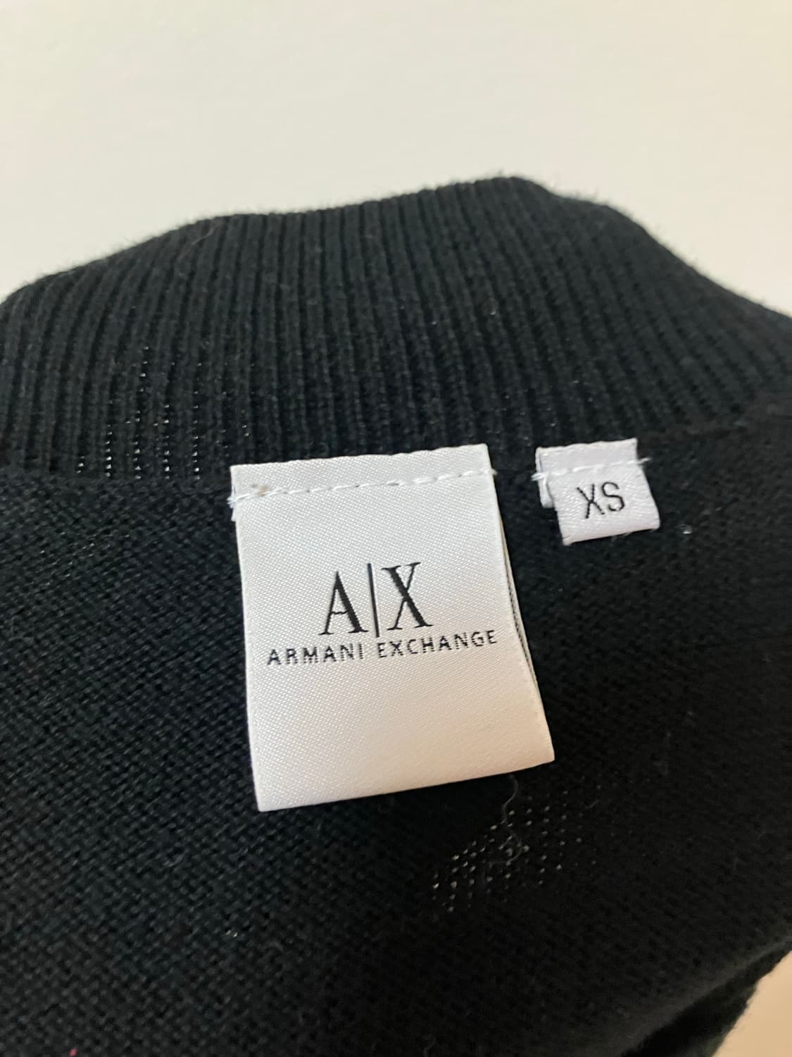 아르마니 익스체인지 블랙 배색 긴팔 니트 xs y2k 딱붙핏 상품이미지6