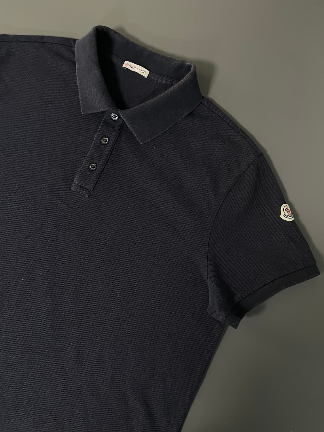 [XL] 몽클레어 와펜 패치 코튼 PK 카라 반팔 티셔츠 상품이미지2