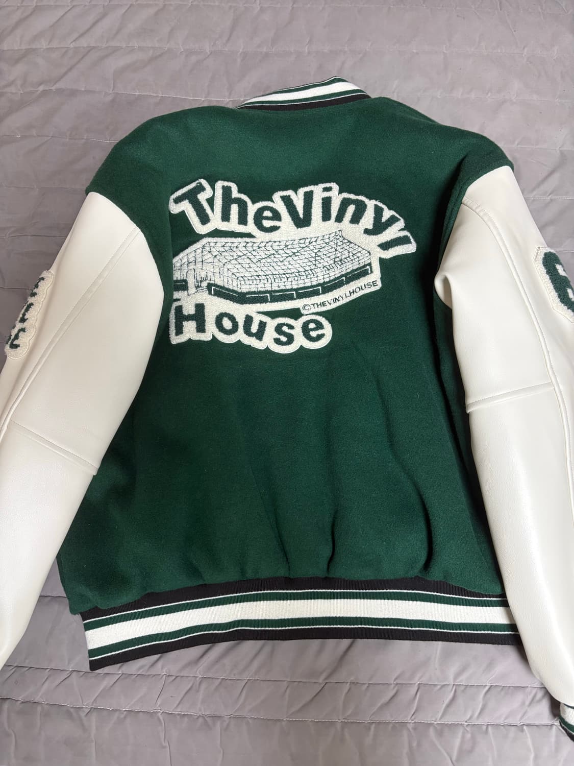 더바이닐하우스 바시티자켓 그린 m 상품이미지3