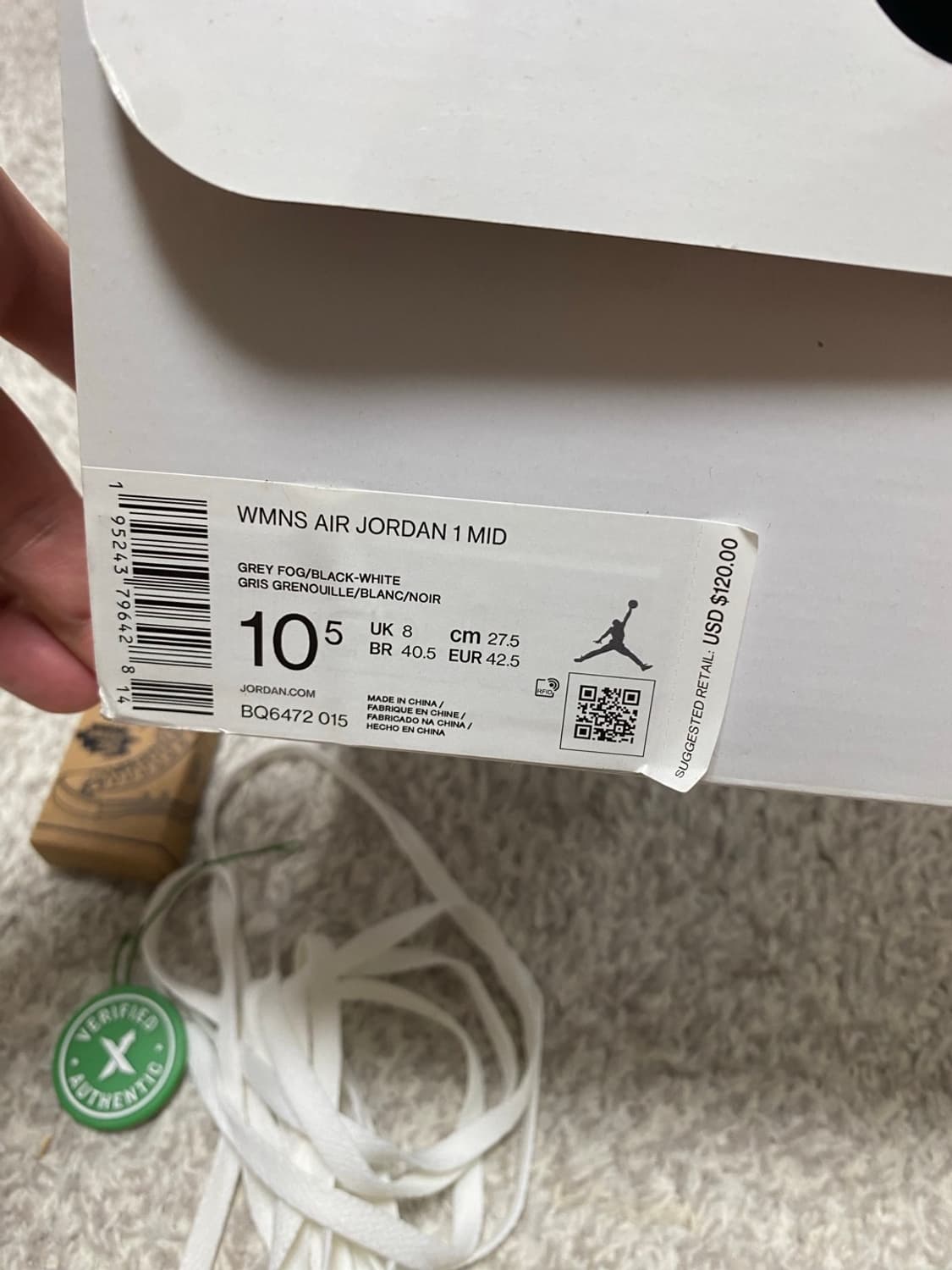 [W275] 나이키 에어조던1 미드 그레이포그 상품이미지6