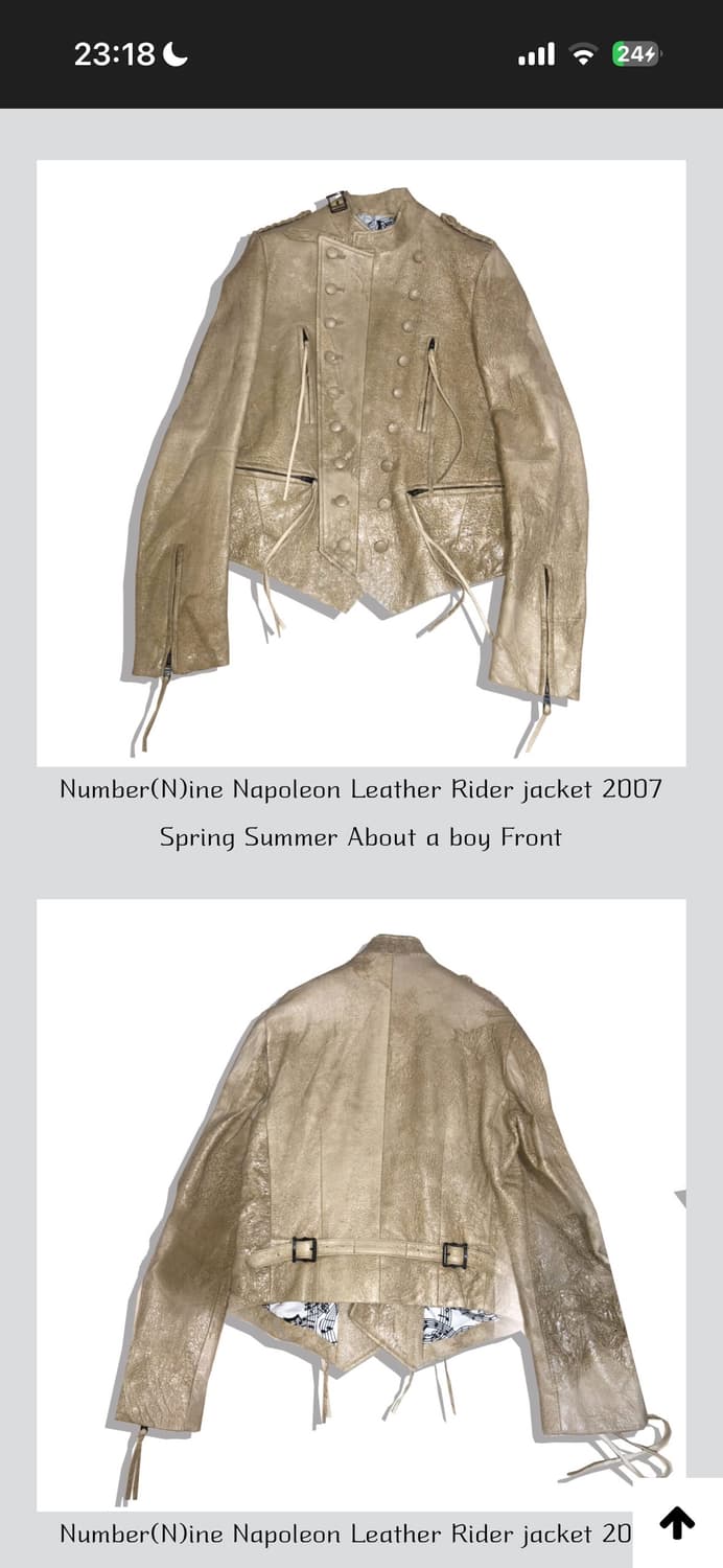 넘버나인 07ss 나폴레옹 레더 라이더 자켓 3사이즈 상품이미지9