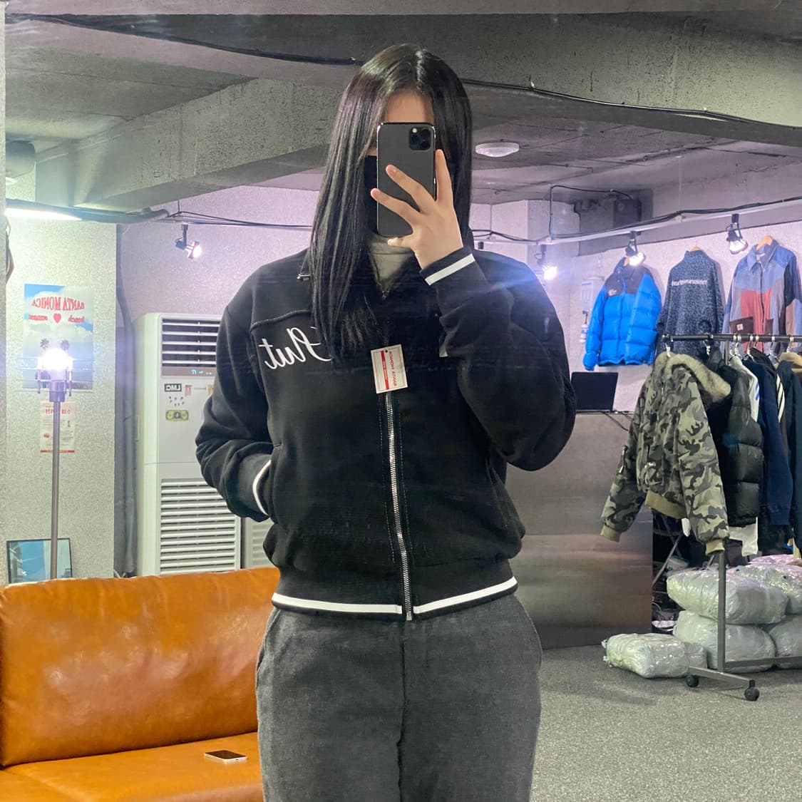 본네 패치 블랙 트랙 자켓 집업 B3762 상품이미지1