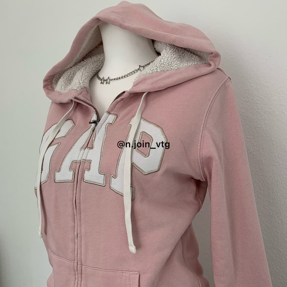 갭 뮤트핑크 양털 뽀글이 후드집업 상품이미지2