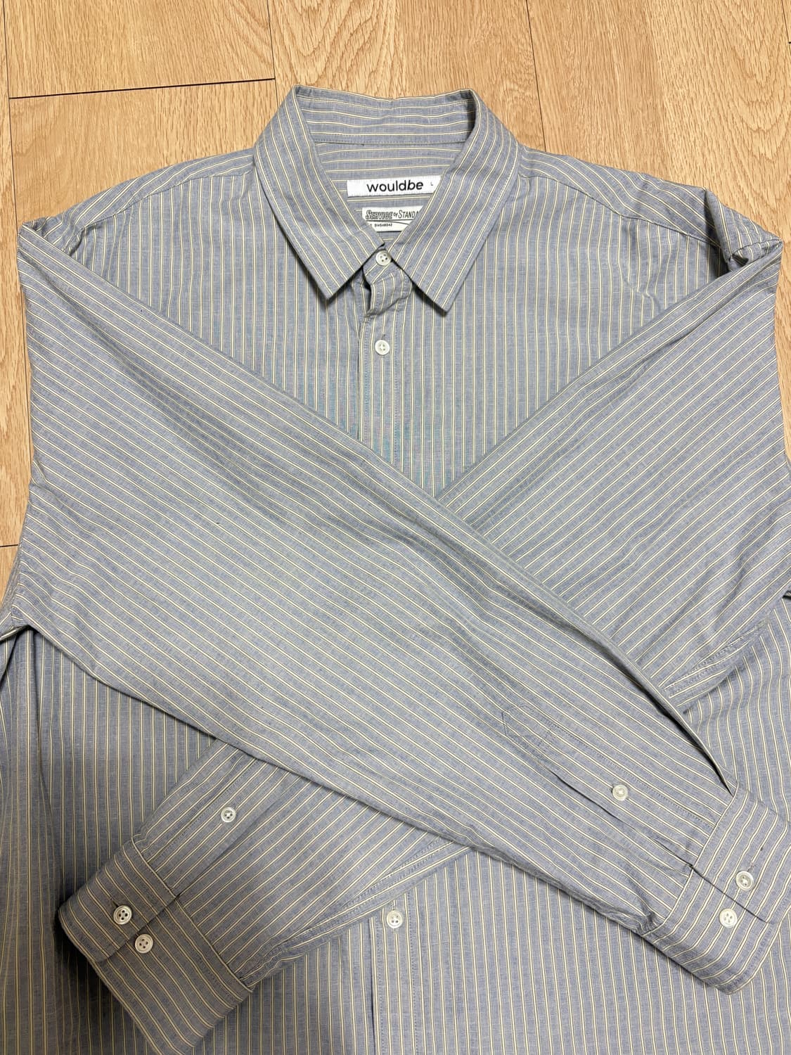 우드비X서비스 오브 스탠다드 스프라이프 셔츠 옐로우/인디고 2사이즈 상품이미지2