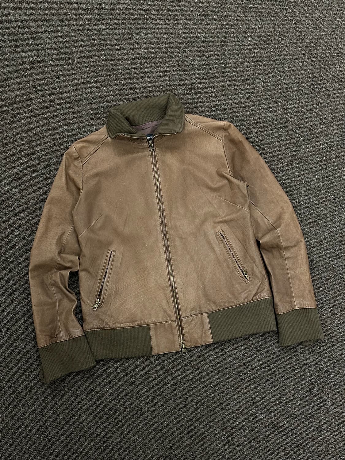 2)mystic 빈티지 여성 브라운 레더 자켓 상품이미지1