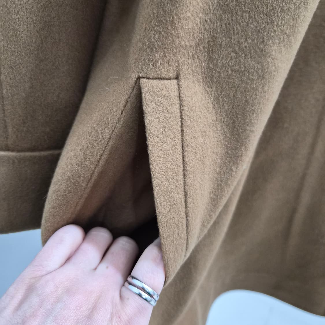 울100% 진베이지 클래식 A라인 코트 상품이미지8