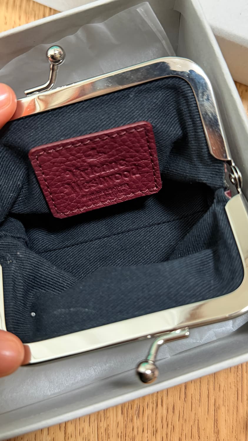 비비안 웨스트우드 더비 프레임 코인 퍼스 버건디 상품이미지2