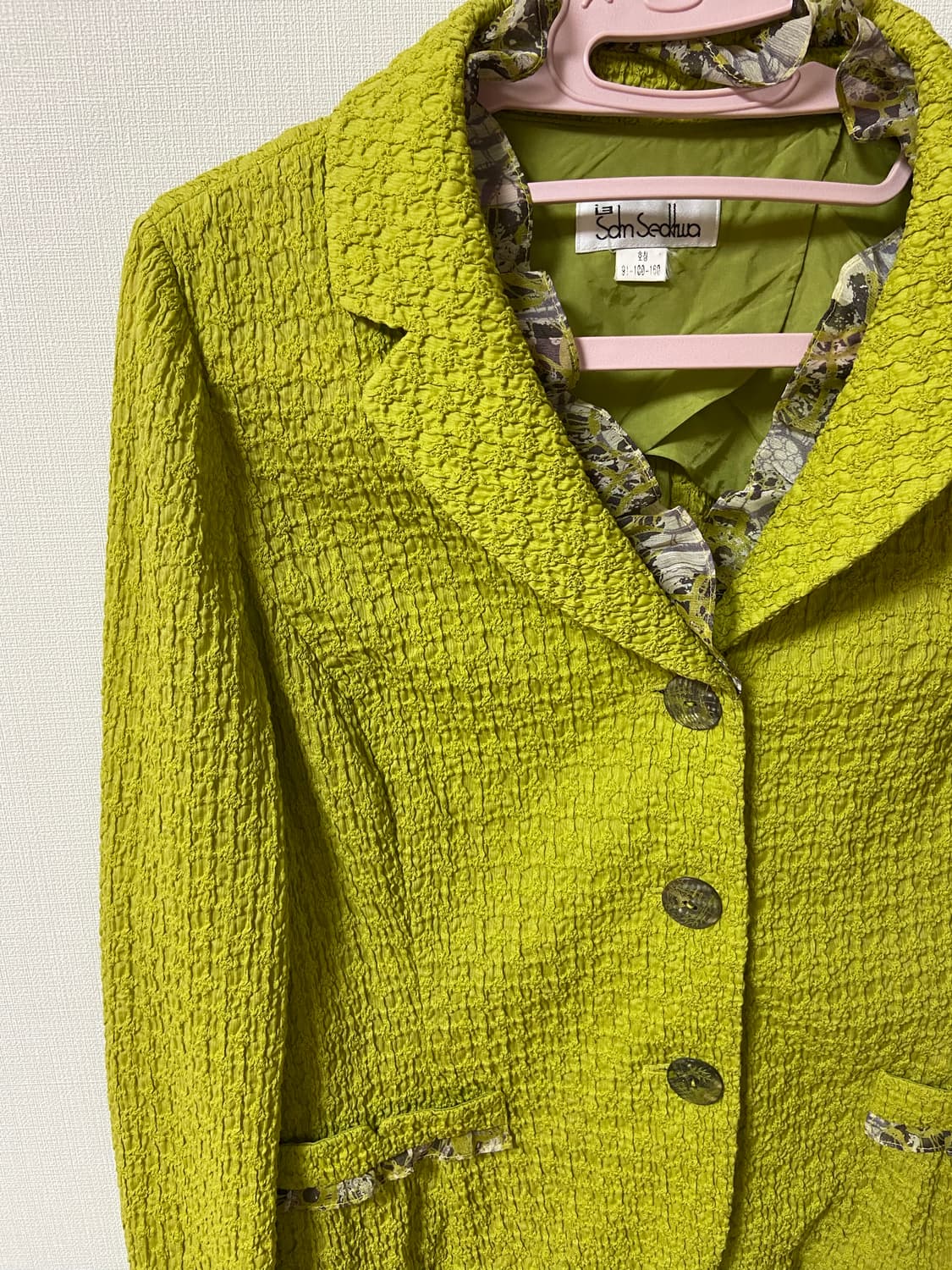 빈티지 모리걸 하구미 레이스 에스닉 트위드 자켓 상품이미지2