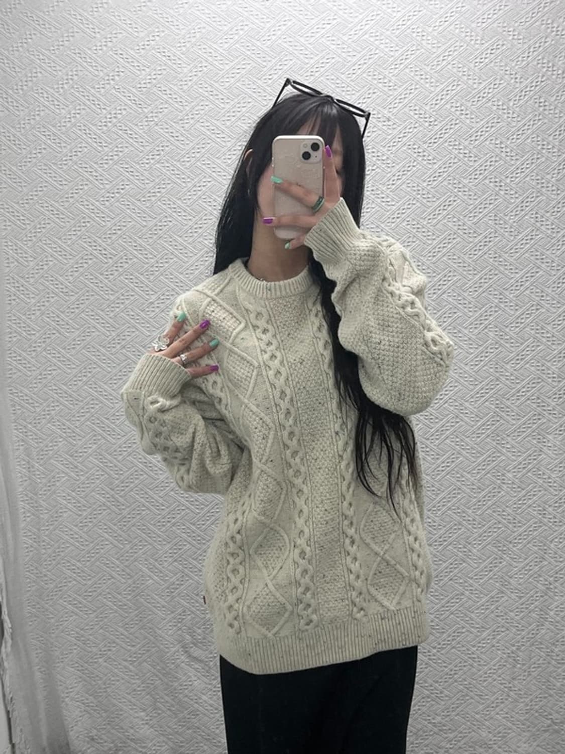 리바이스 폭닥 케이블 꽈배기 울 니트 L C07185 상품이미지1