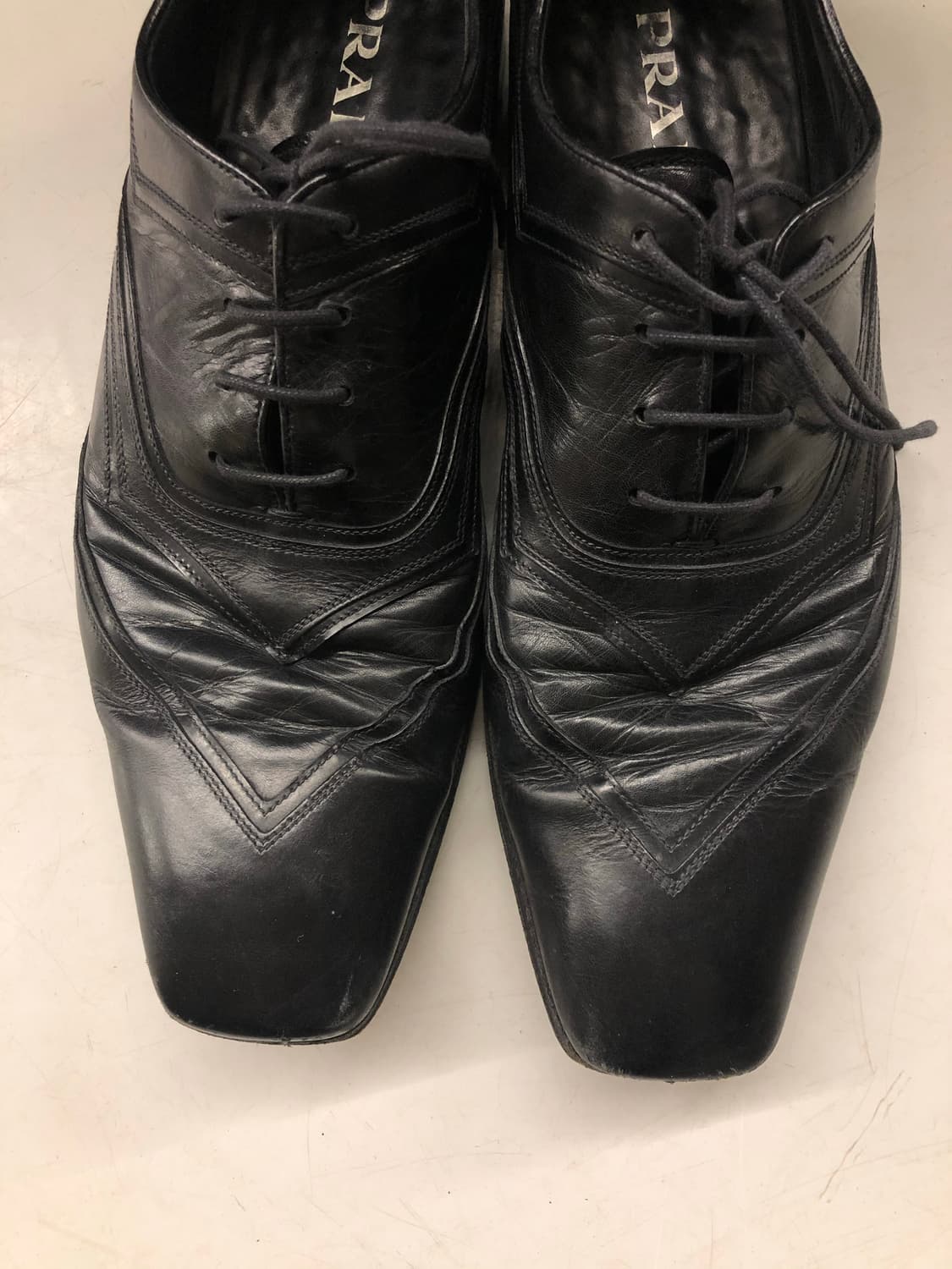 Prada 스퀘어토 더비슈즈 UK8.5 상품이미지5