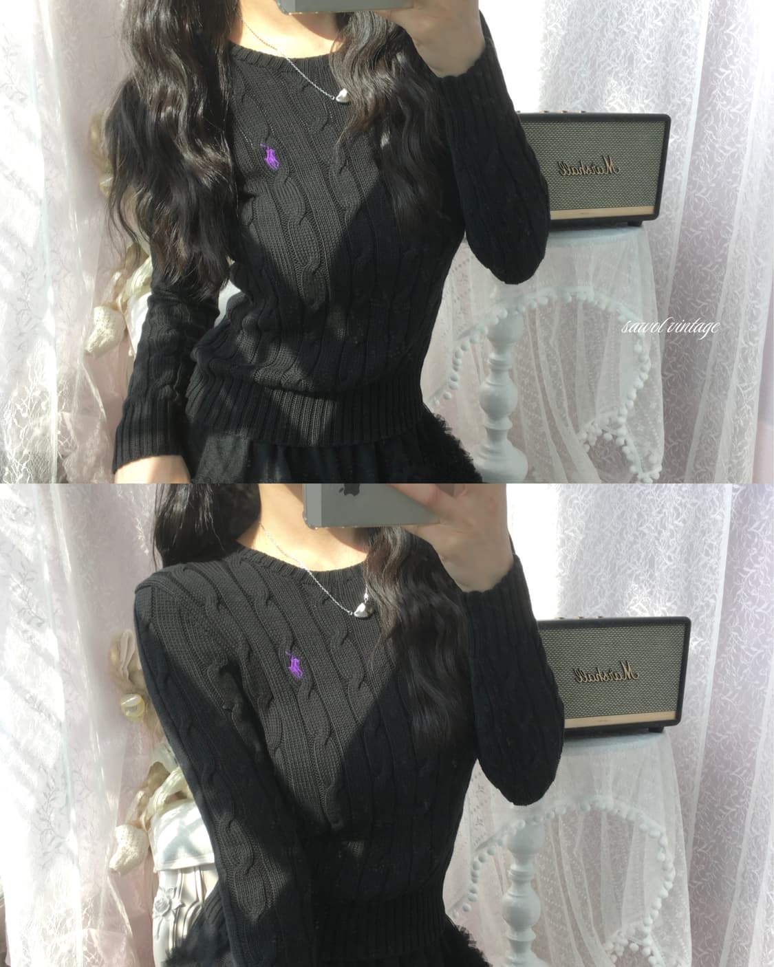 Polo black cable knit 상품이미지1