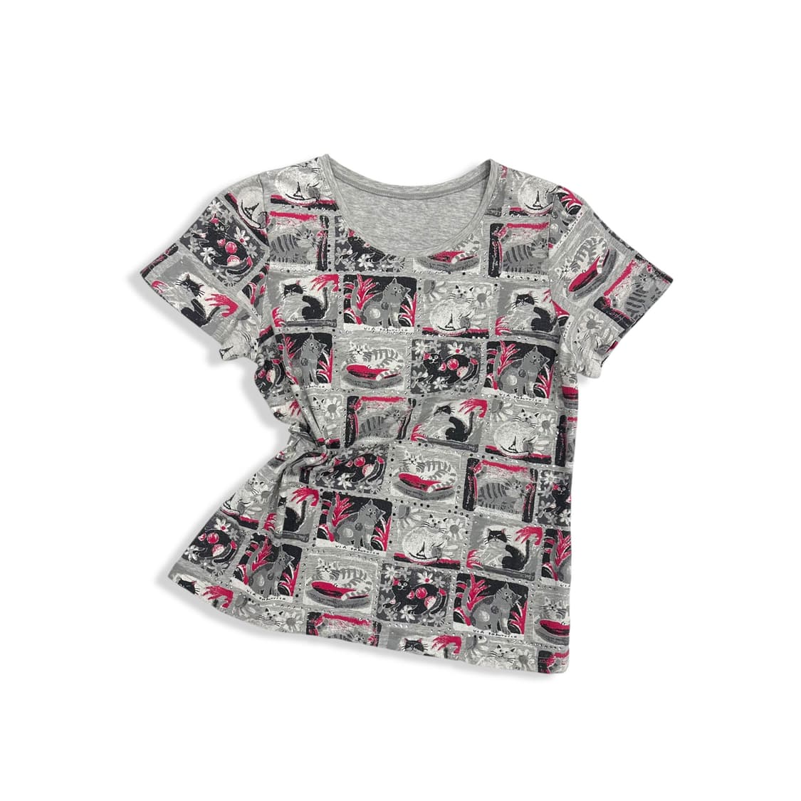 Neko Pattern Hotfix T Shirt 상품이미지1