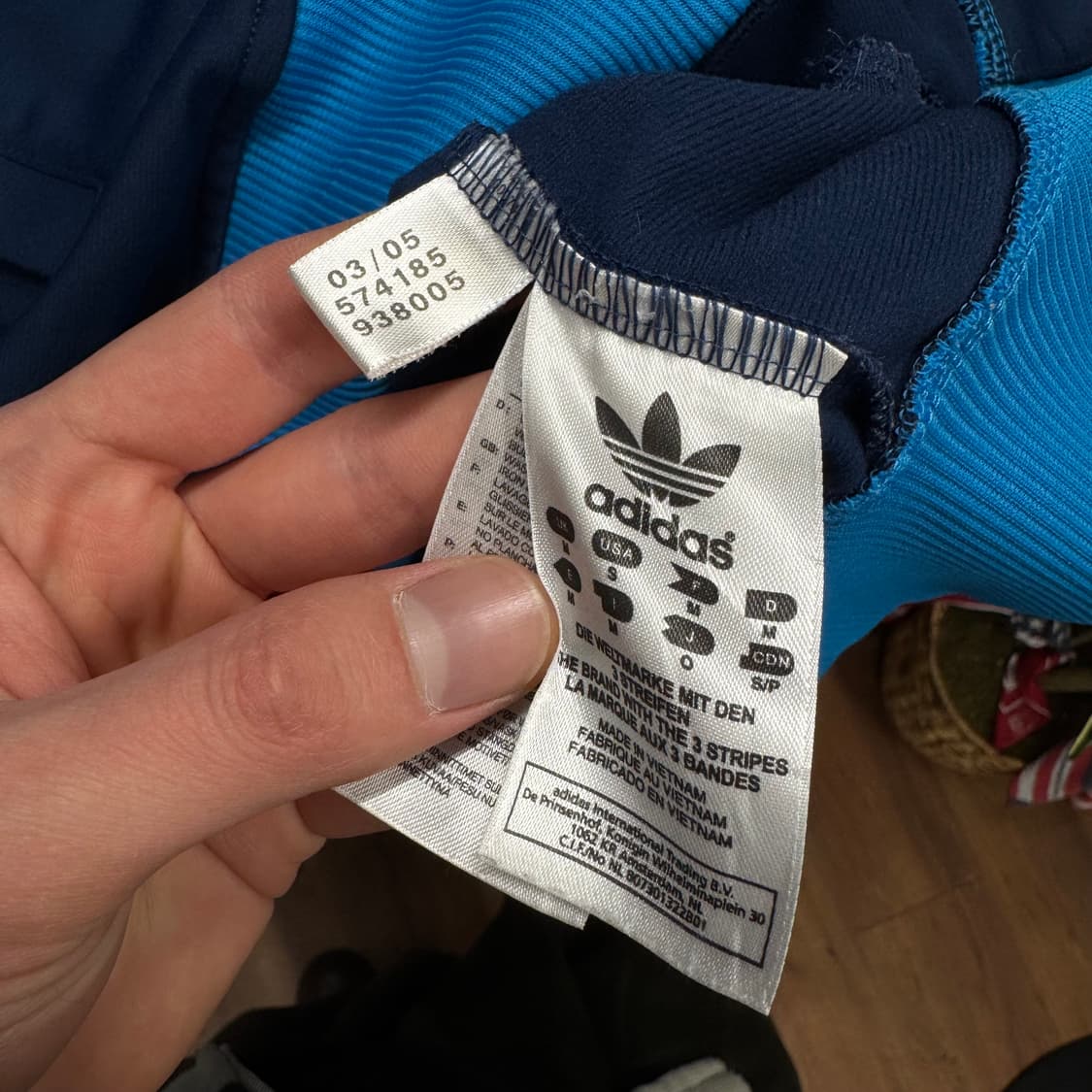 00s 아디다스 트랙자켓 전면 레터링 로고 포인트 네이비 블루 상품이미지6