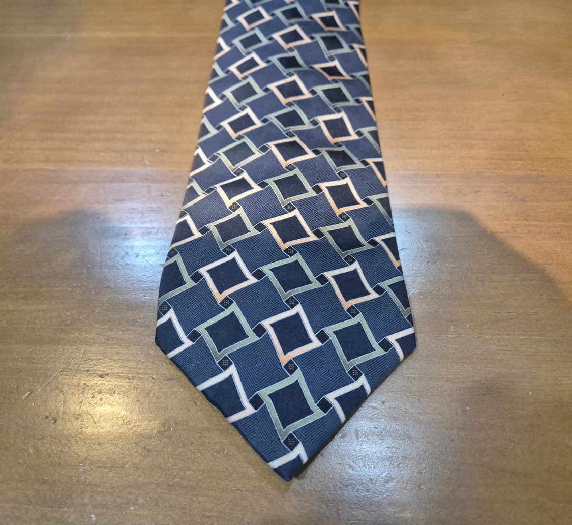 스퀘어 패턴 실크 타이 상품이미지2