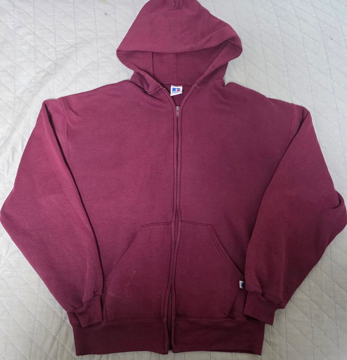 [L] 90s 빈티지 러셀 애슬레틱 후드집업 퍼플/버건디/레드 상품이미지1