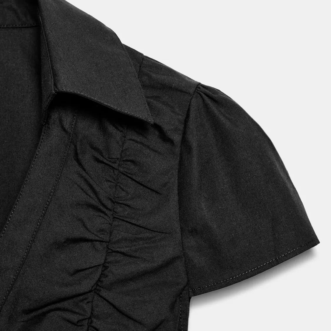 zara 자라 포플린 셔링 탑 블랙 상품이미지6