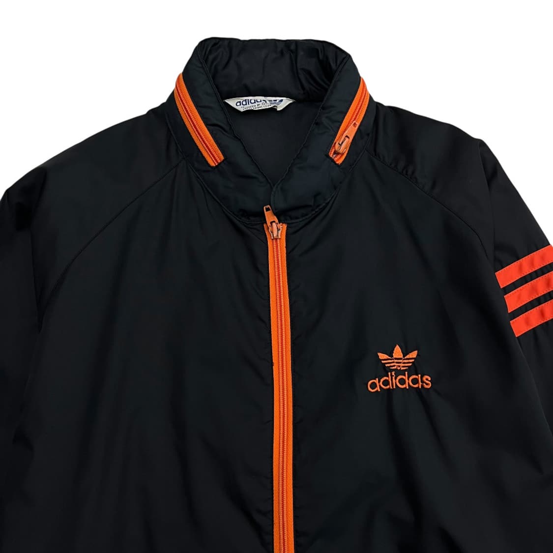 아디다스 80's 서독제 오렌지 배색 블랙 바람막이 M 상품이미지4