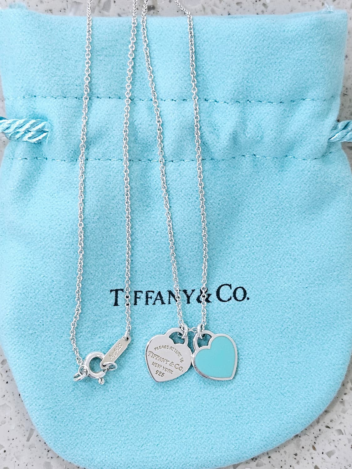 티파니앤코 리턴투 더블 하트 미니 민트 목걸이 [정품] 상품이미지4