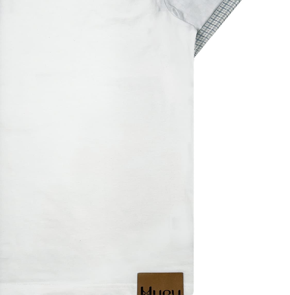 휴이 Check Rollup Tee White 상품이미지2