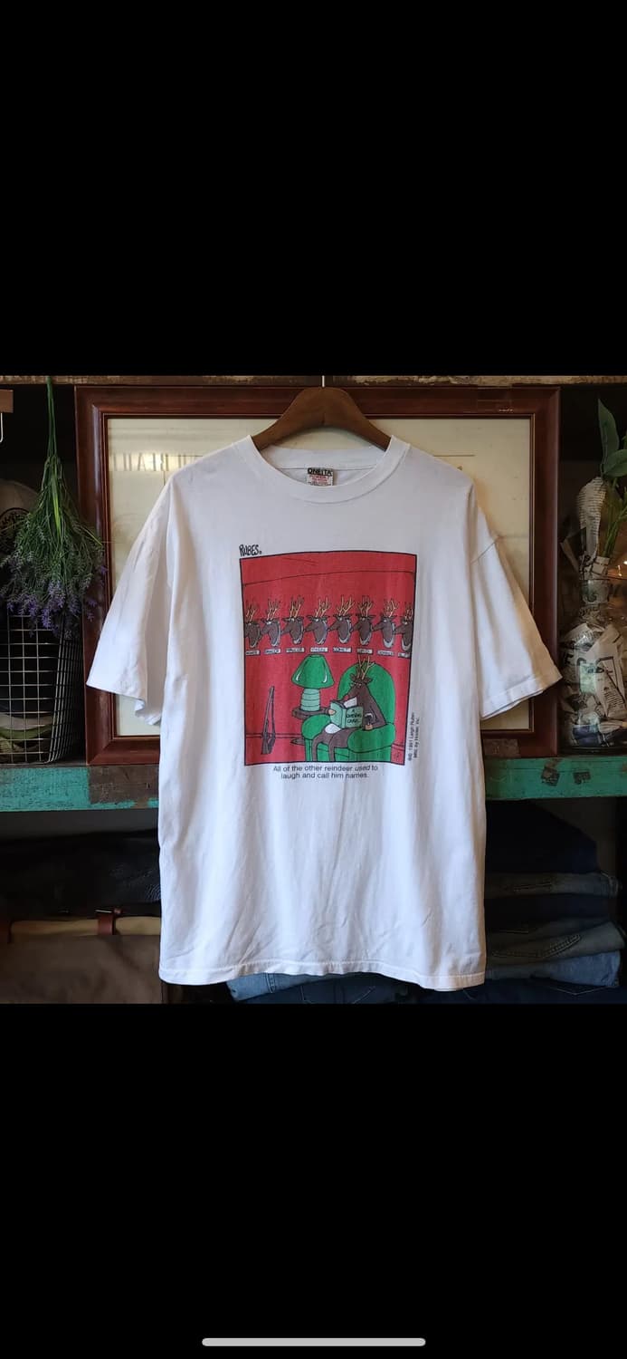 vintage 90s 루돌프 싱글 스티치 미국 빈티지 프린팅 티셔츠 상품이미지1