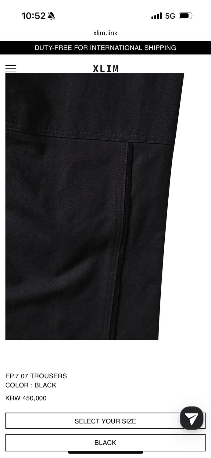 Xlim ep.7 07 TROUSERS M size 상품이미지6