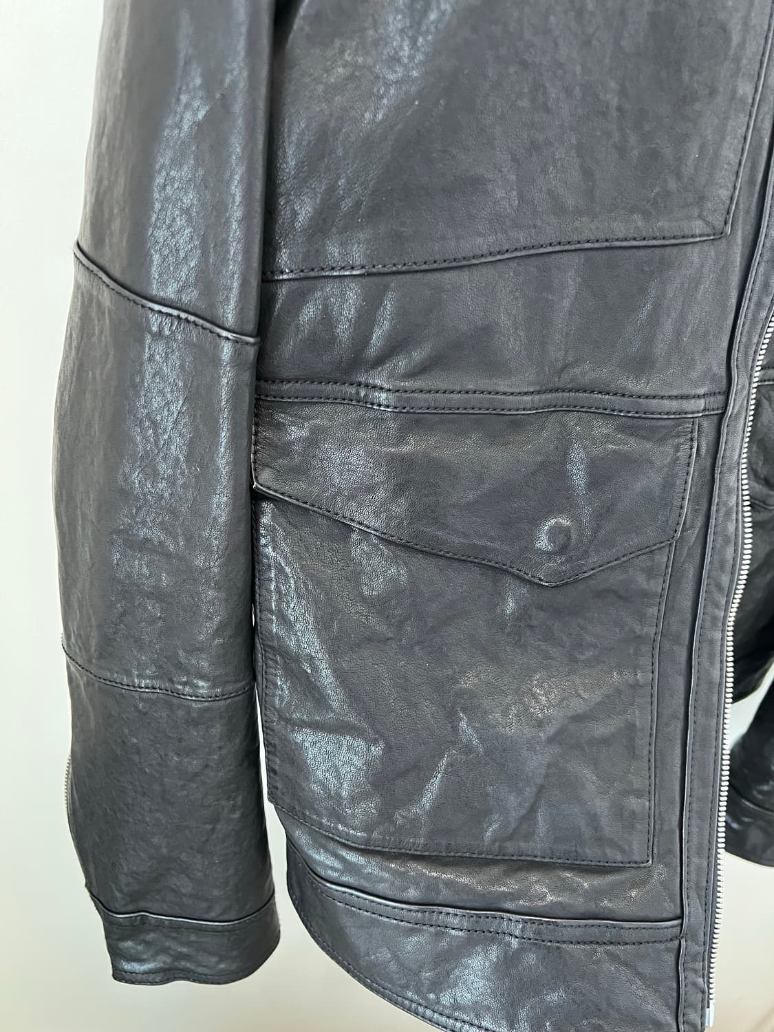 리버클래시 블랙 스탠카라 양가죽자켓 상품이미지5