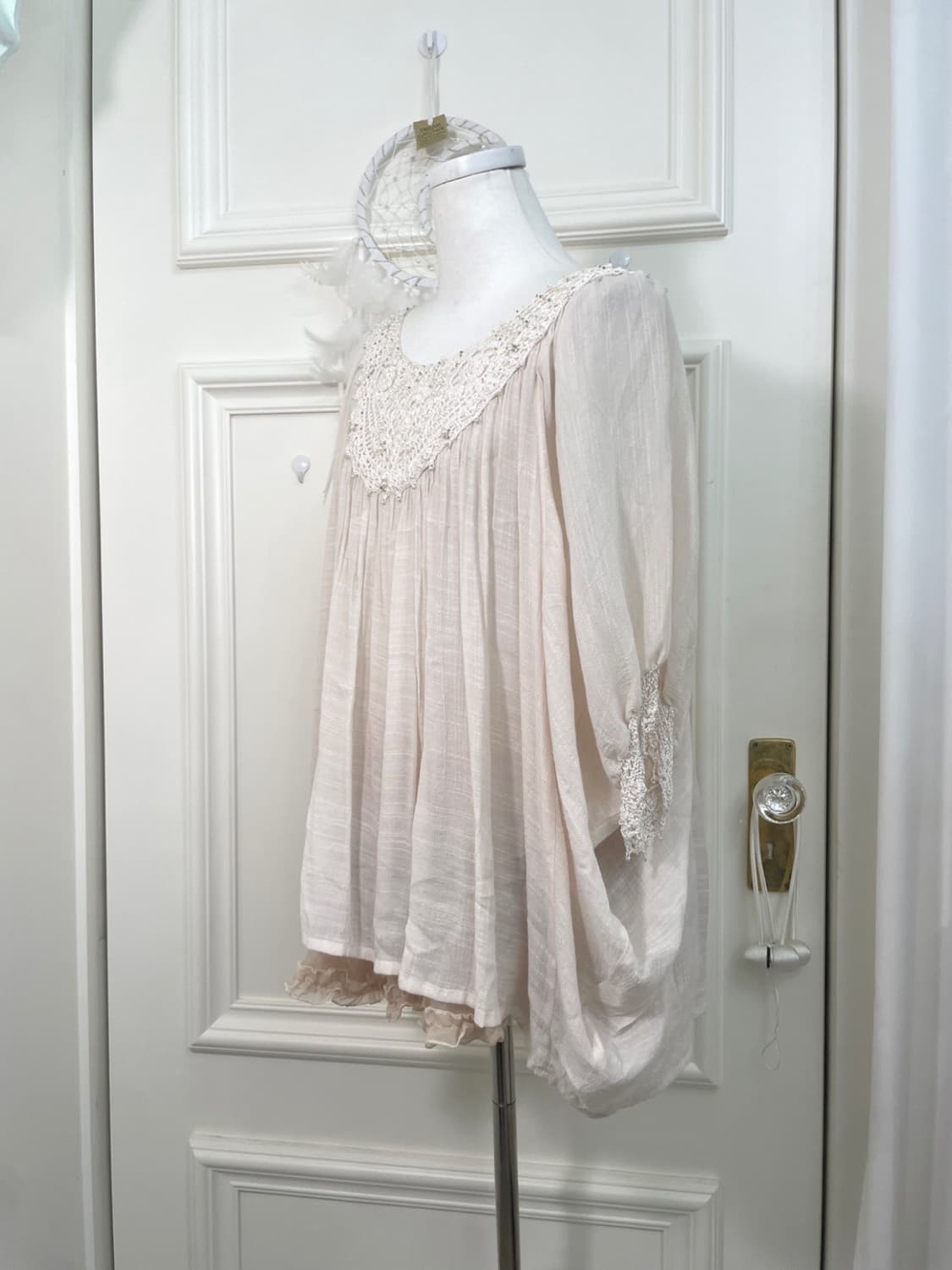 ivory mori lace crochet point shirring b 상품이미지2