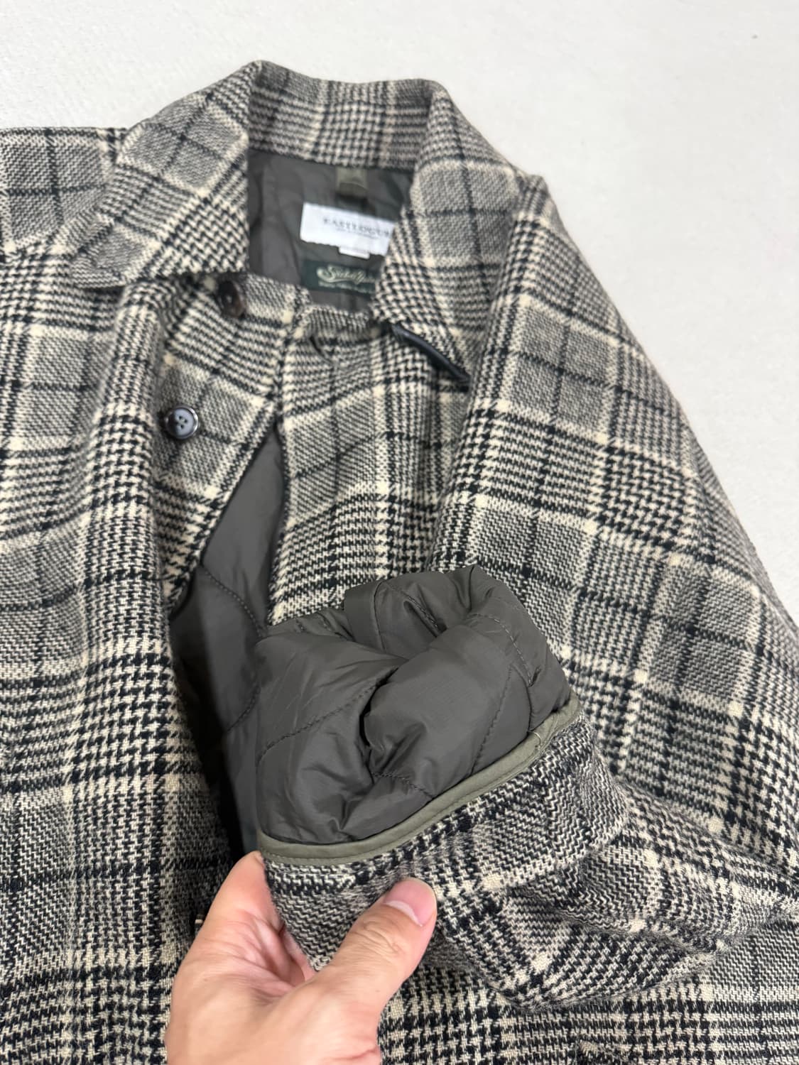 이스트로그/울 체크코트/m(100)  상품이미지4