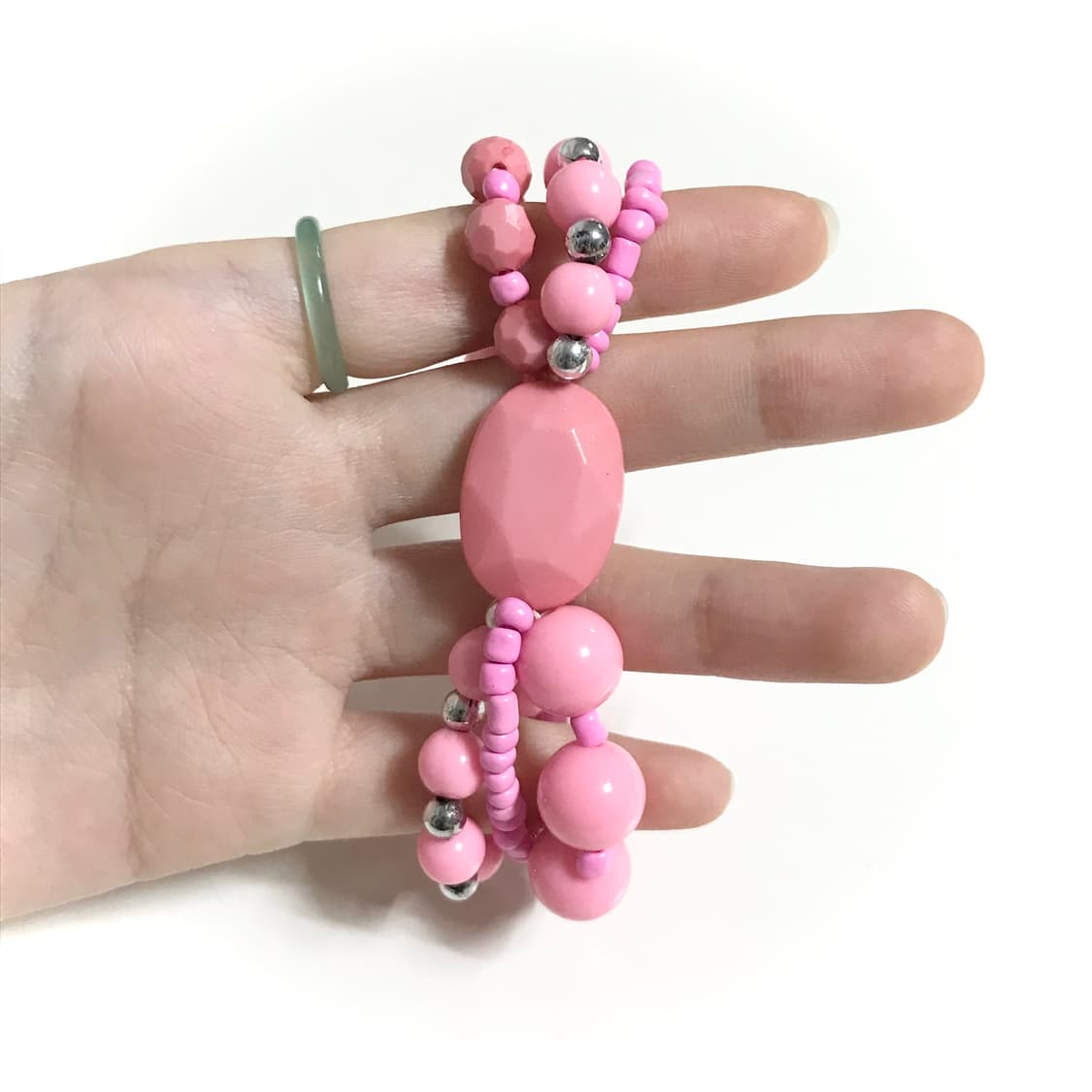 일본 빈티지 y2k 키치 갸루 팝 핑크 비즈 팔찌 히메갸루 오네갸루 상품이미지4