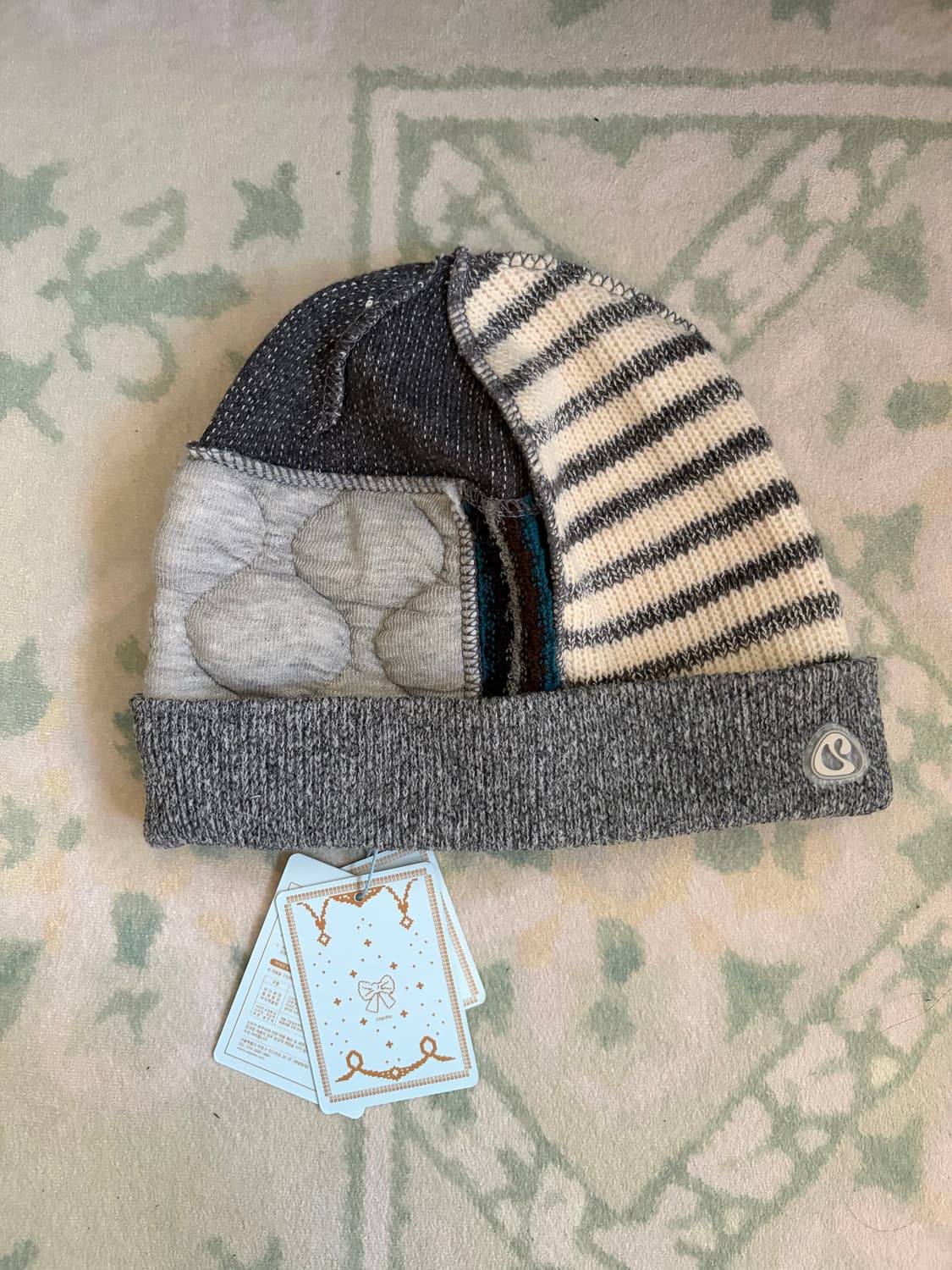 (새상품) Coyseio patchwork beanie grey 상품이미지2