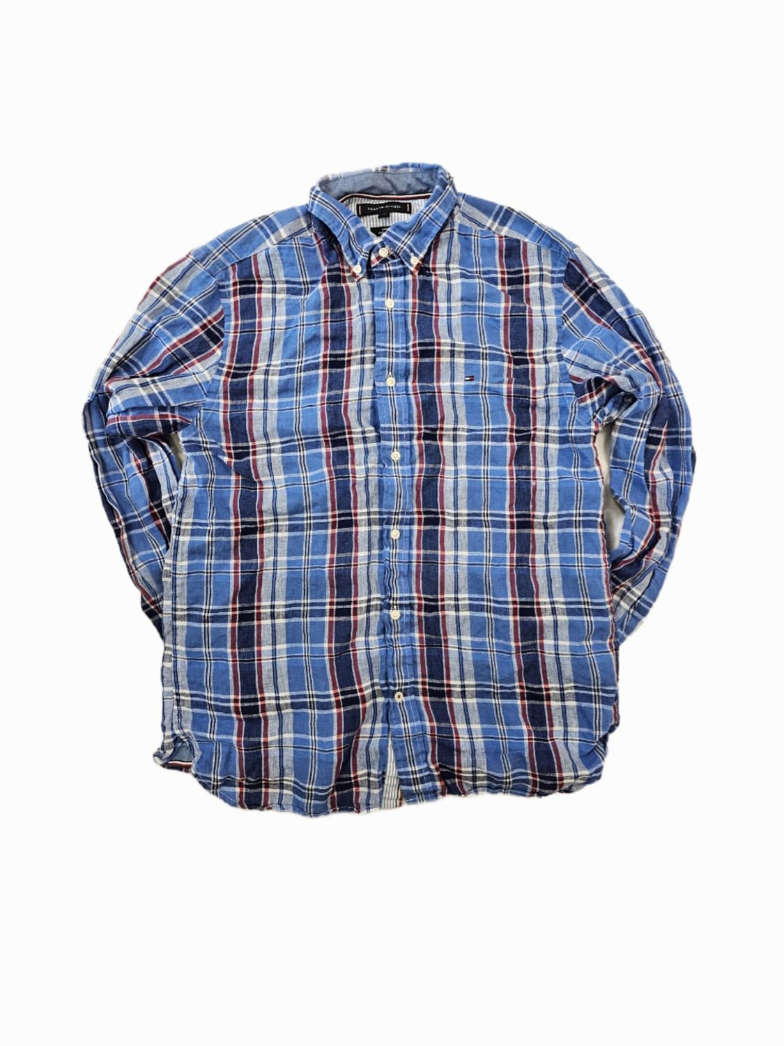 [M] 타미힐피거 체크 린넨 레귤러 핏 셔츠 상품이미지1