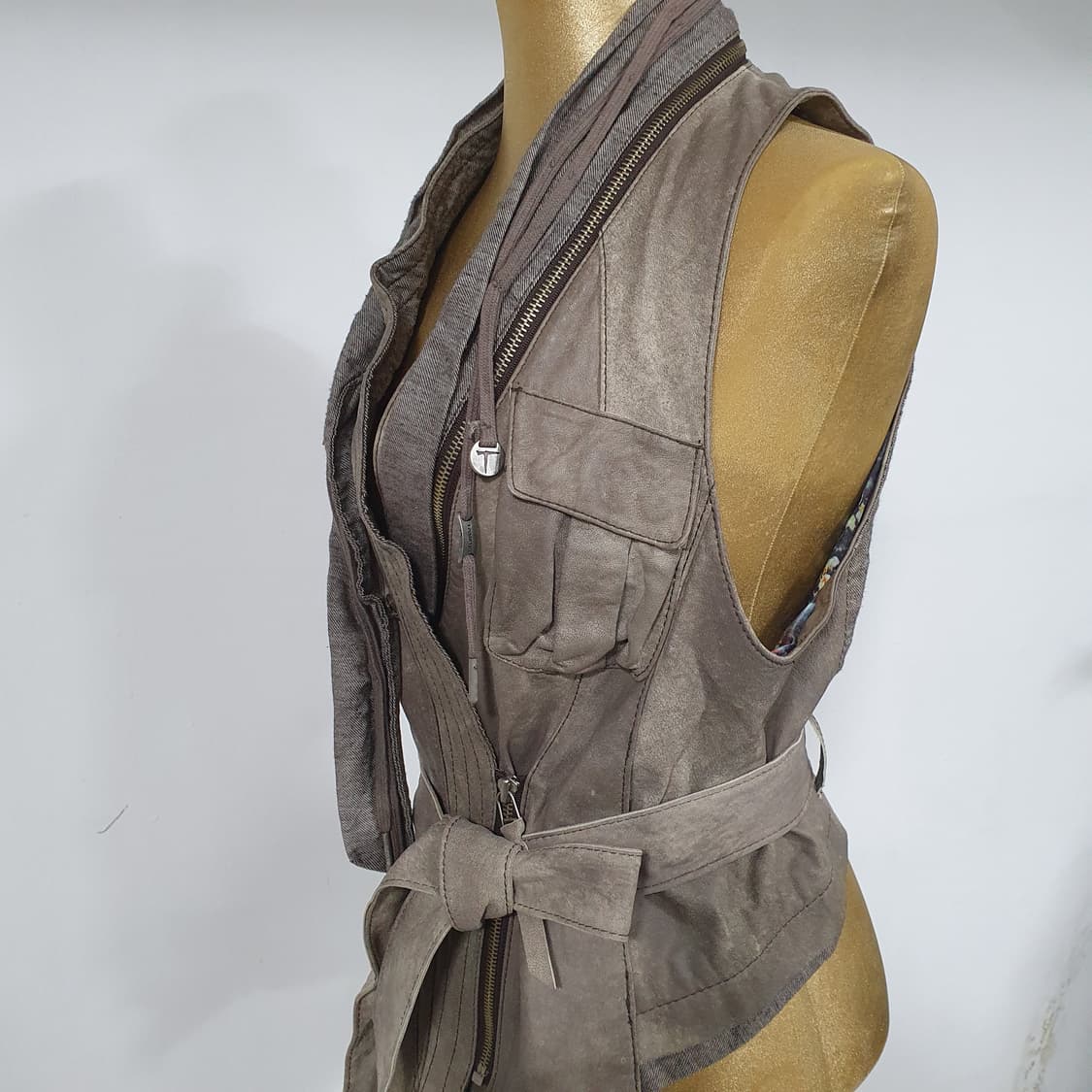 (M) Tankus 그런지 램스킨 양가죽 베스트 조끼 상품이미지3