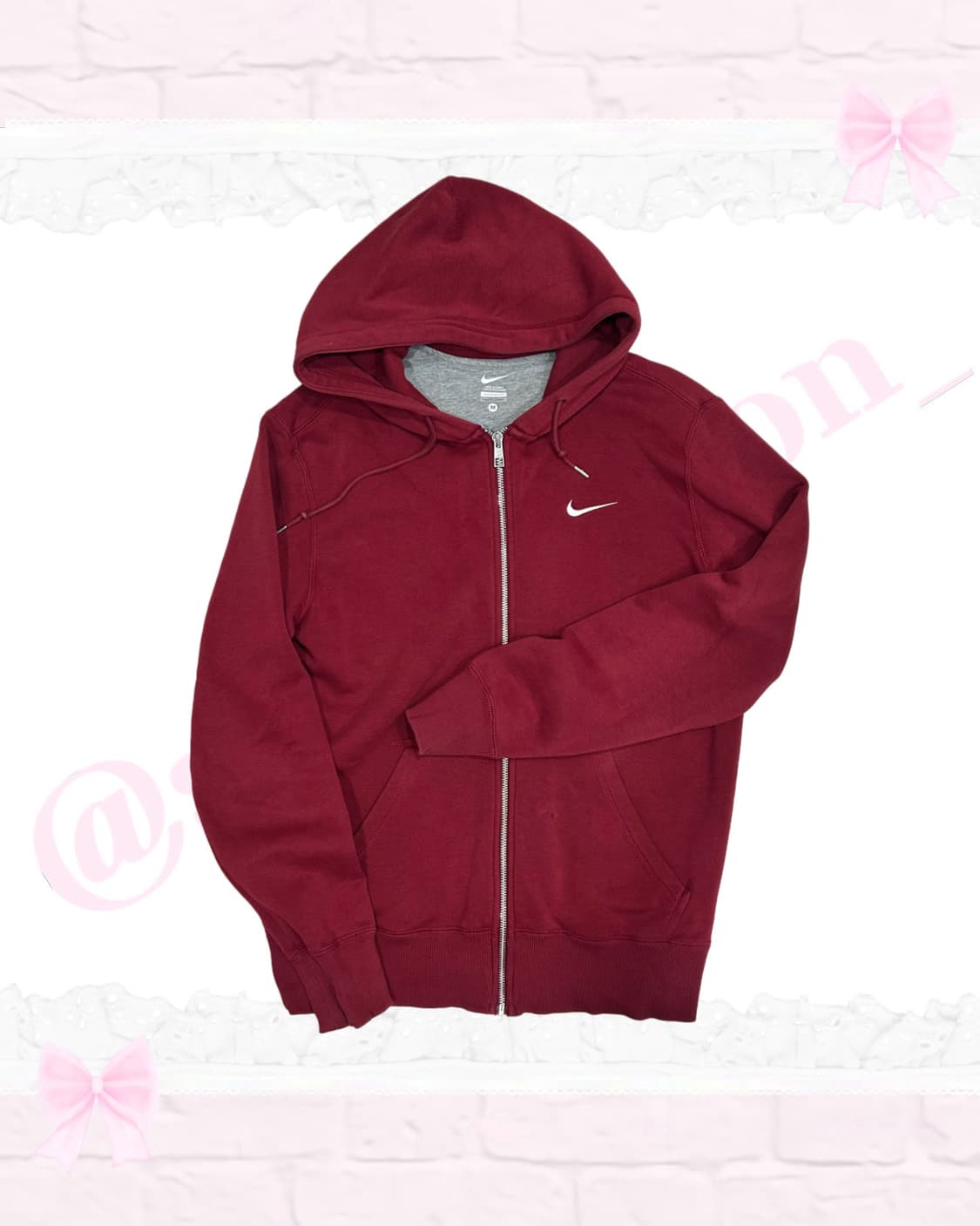 나이키 버건디 기본 후드집업 상품이미지1