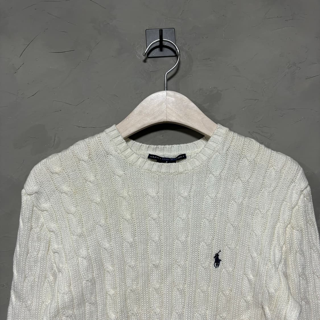 폴로 랄프로렌 꽈배기 니트 화이트 아이보리 상품이미지2