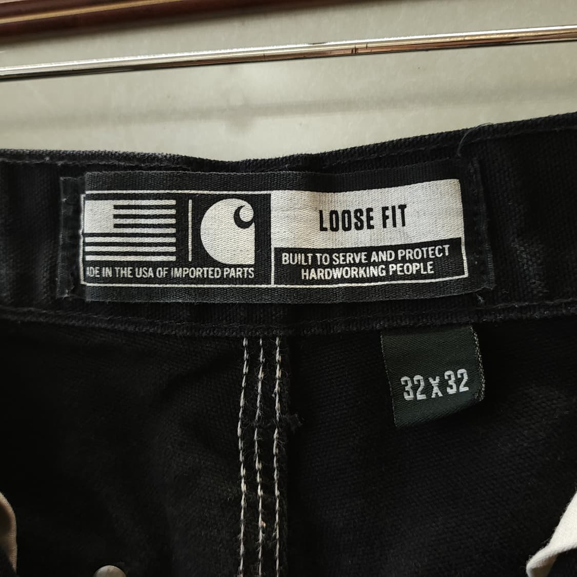 칼하트 더블니 블랙 칼하트 워크팬츠 BK BK 32x32 상품이미지8