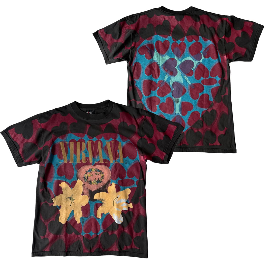 너바나 93년 '하트 셰이프 박스' AOP 티셔츠 상품이미지1