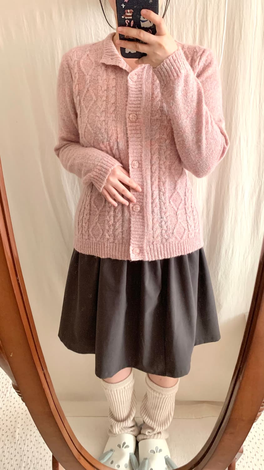 핑크 솜사탕 니트 가디건 상품이미지4