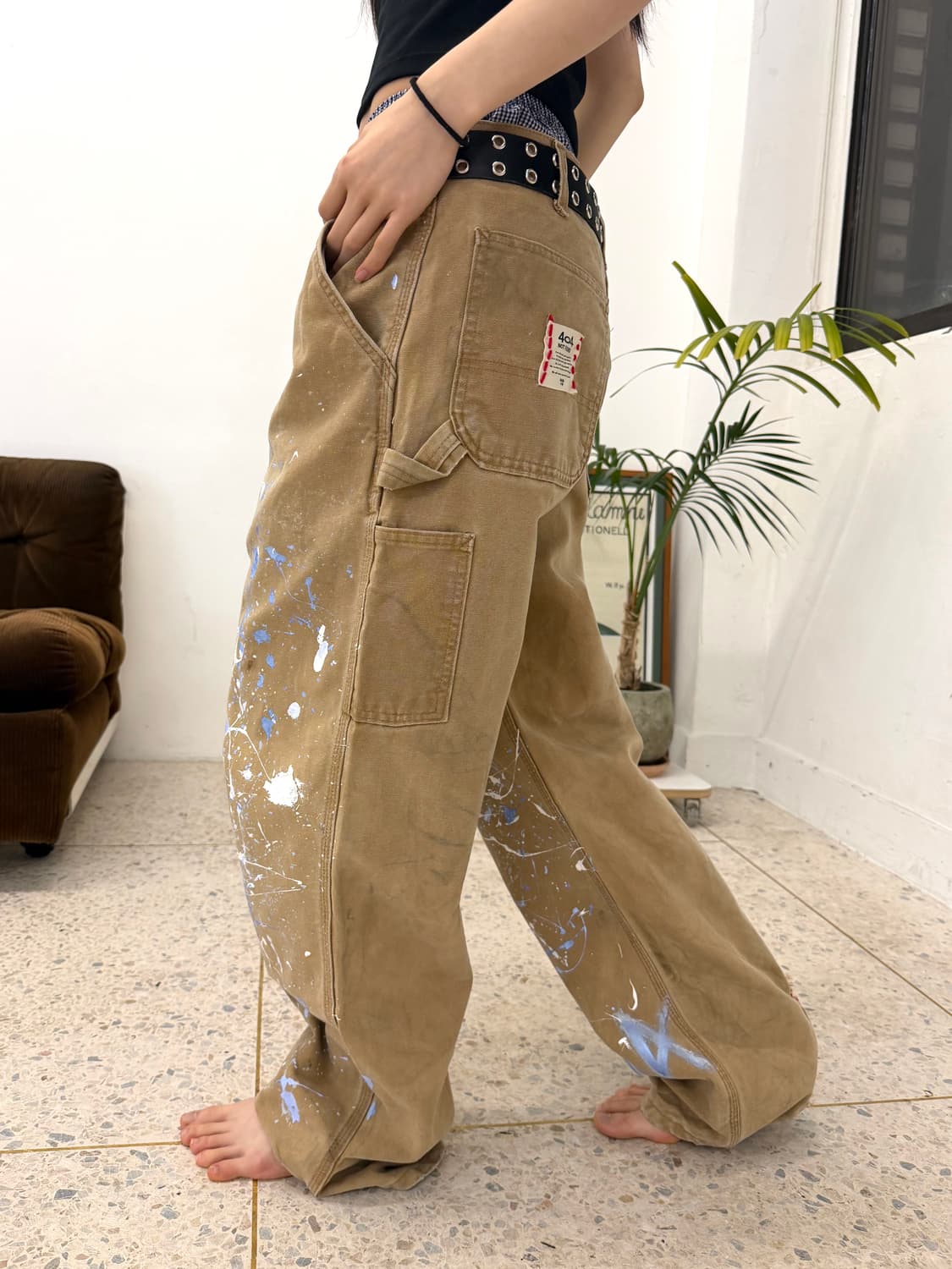 90s'커스텀 카하트 워크팬츠 베이지 상품이미지5