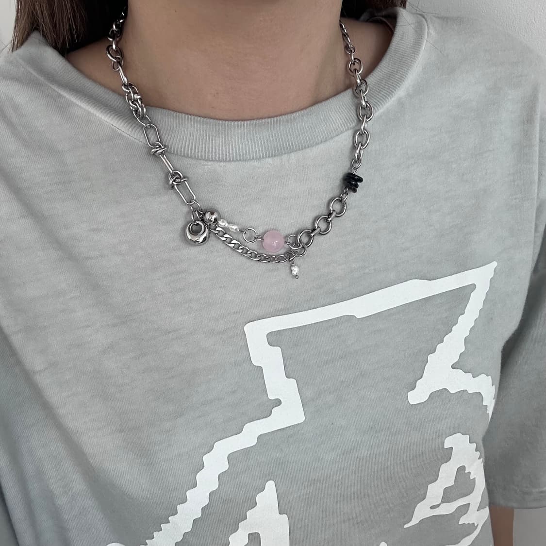Pink pearl necklace 상품이미지2