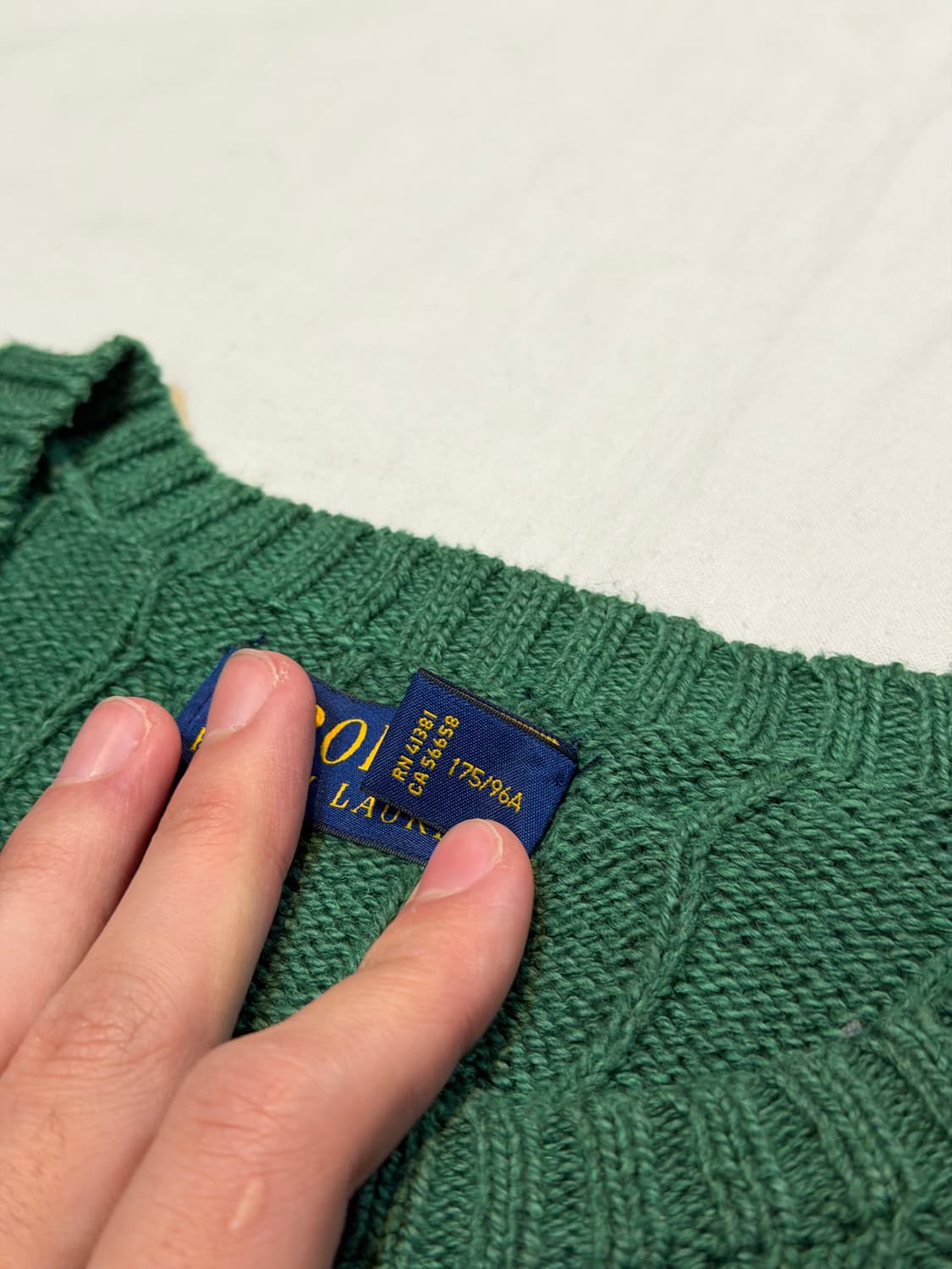 폴로 랄프로렌 꽈배기 케이블 니트 그린 상품이미지3