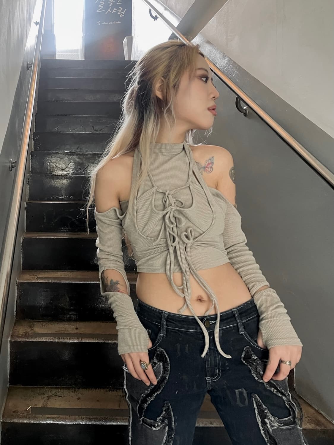 혜인 서 마크라메 투웨이 슬림 워머탑 상품이미지6