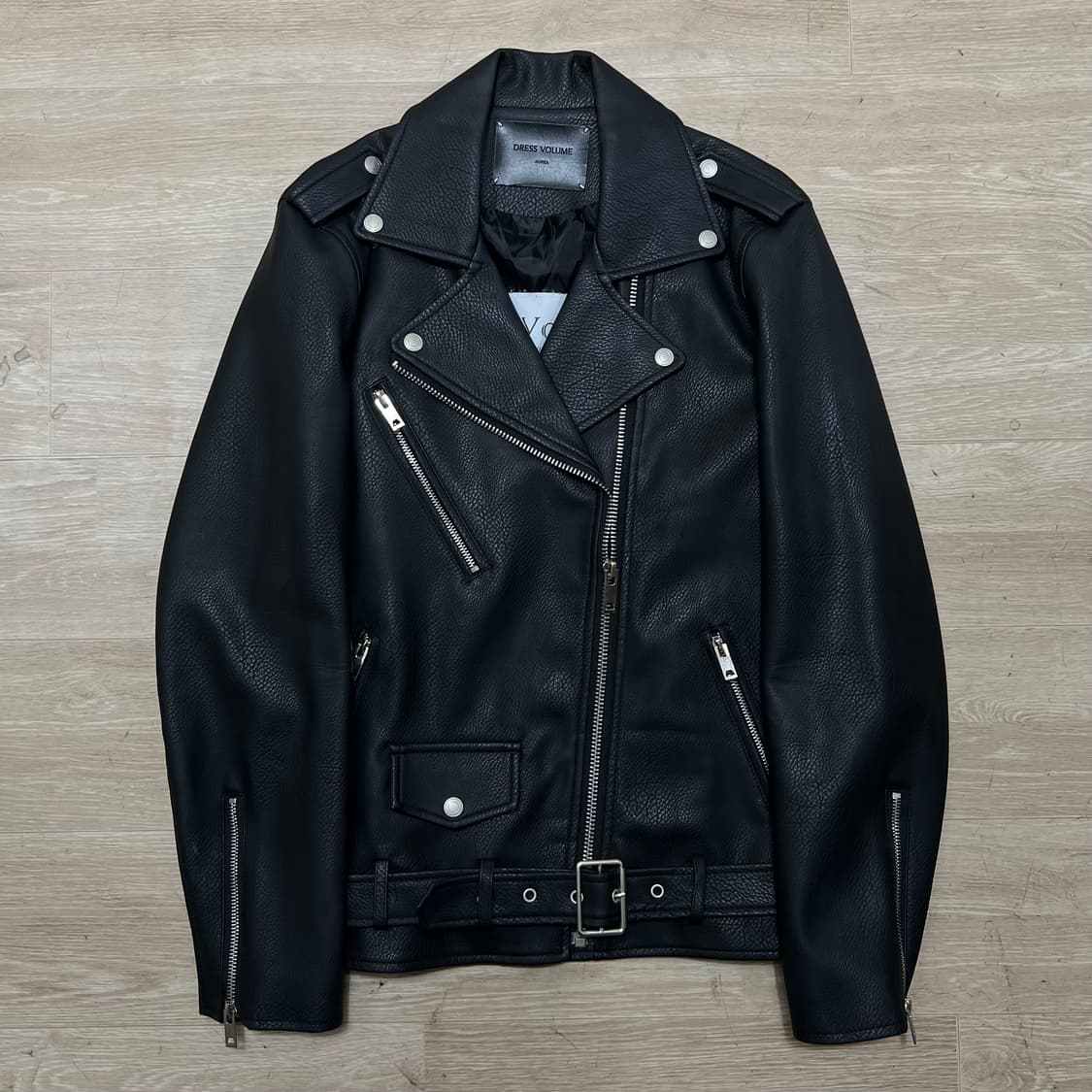 드레스볼륨 싱글 에코 레더 라이더 가죽자켓 [블랙] L/100 상품이미지1