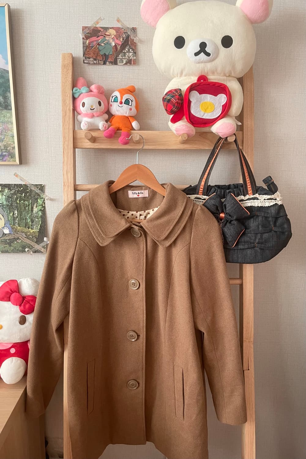 모리걸 빈티지 티티앤코 titty&co 더블카라 베이지 코트 🤎💛 상품이미지1