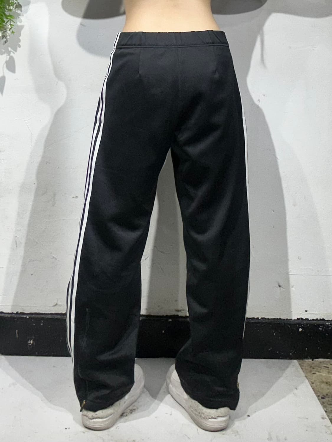 90s 아디다스 블랙 와이드 화이트 삼선 추리닝 바지 트레이닝 팬츠 S 상품이미지3