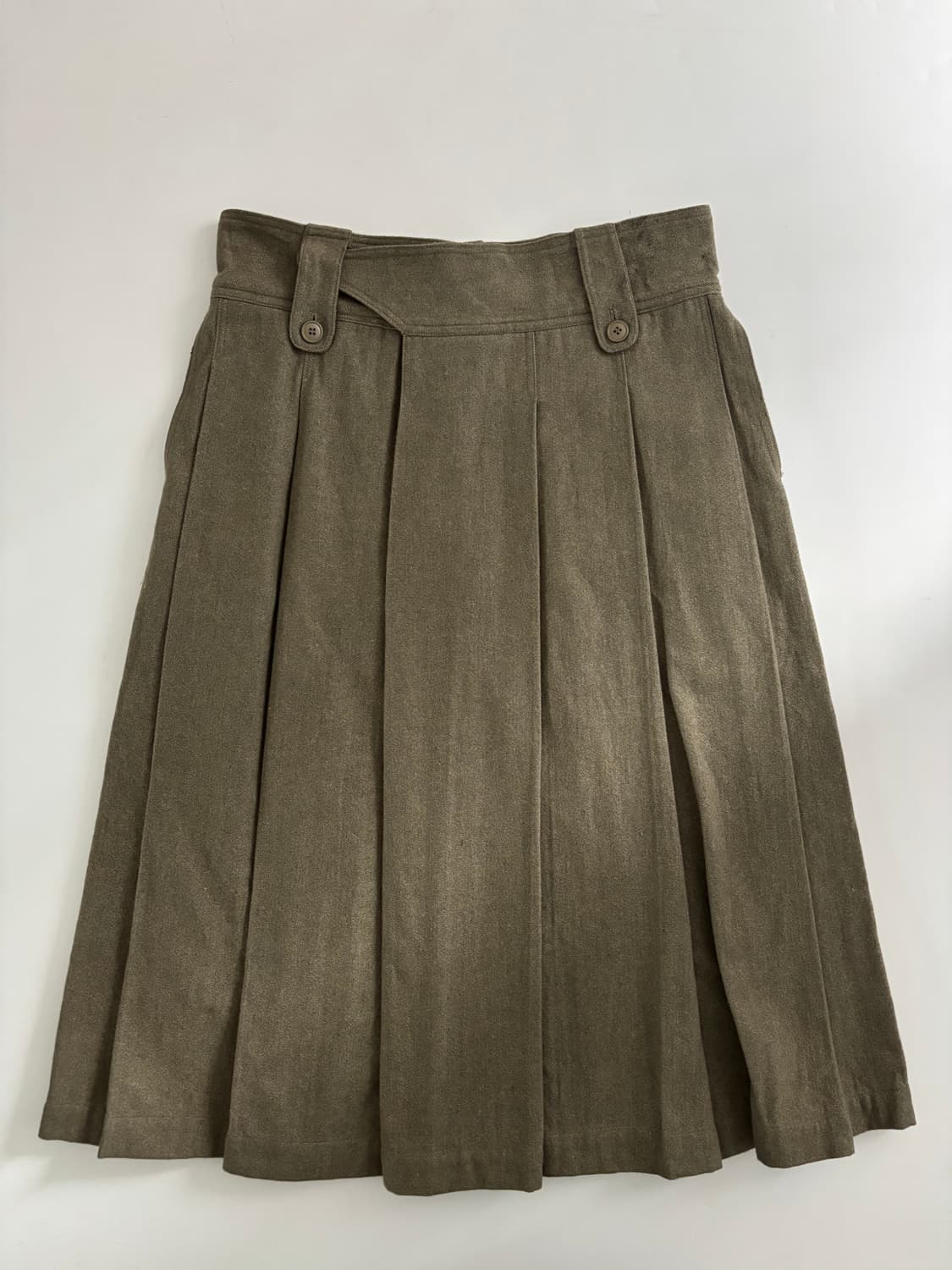 I.S 이세이미야케 90s 그린 플리츠 스커트 상품이미지4