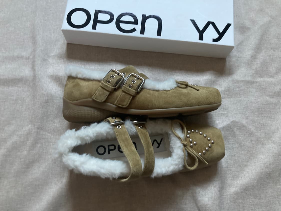 오픈와이와이 시어링 퍼 플랫 브라운 상품이미지7