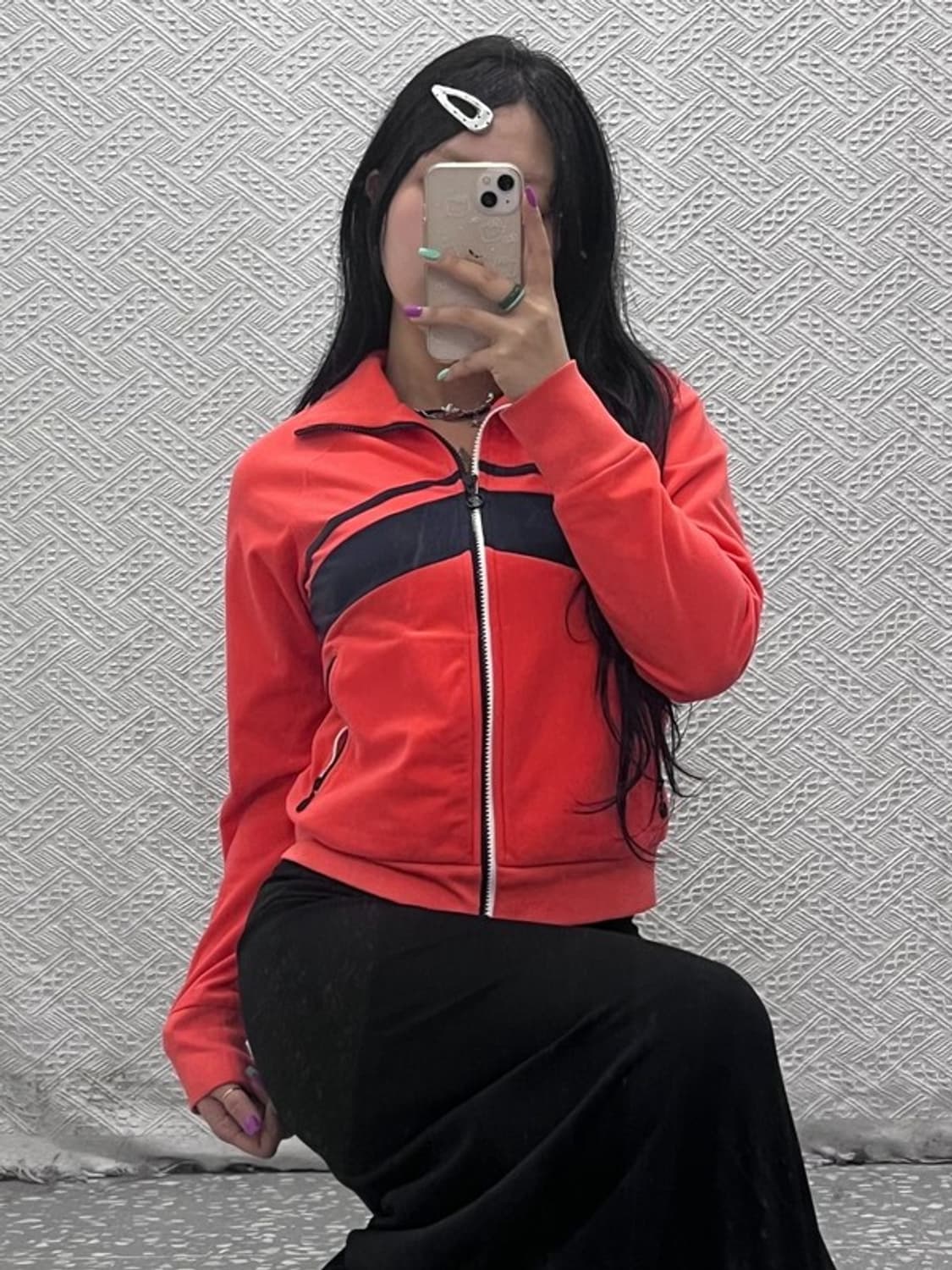 아디다스 희귀 레트로 더블컬러로고 벨벳 집업 M C07136 상품이미지2